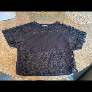 Zara black crochet top